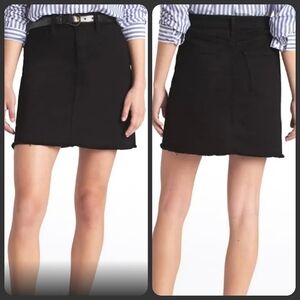 NWT Just Black Frayed Hem Black Denim Skirt